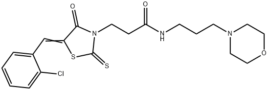 3-[5-(2-chlorobenzylidene)-4-oxo-2-thioxo-1,3-thiazolidin-3-yl]-N-[3-(4-morpholinyl)propyl]propanamide Structure