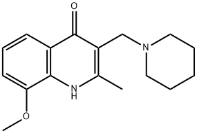 8-Methoxy-2-methyl-3-piperidin-1-ylmethyl-1H-quinolin-4-one Structure