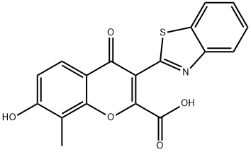 3-(1,3-benzothiazol-2-yl)-7-hydroxy-8-methyl-4-oxo-4H-chromene-2-carboxylic acid 구조식 이미지