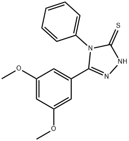 5-(3,5-dimethoxyphenyl)-4-phenyl-4H-1,2,4-triazole-3-thiol 구조식 이미지