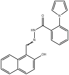 (E)-N'-((2-hydroxynaphthalen-1-yl)methylene)-2-(1H-pyrrol-1-yl)benzohydrazide 구조식 이미지