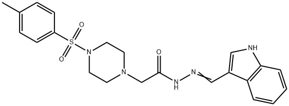 N'-[(Z)-1H-indol-3-ylmethylidene]-2-{4-[(4-methylphenyl)sulfonyl]piperazin-1-yl}acetohydrazide Structure