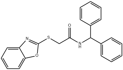 2-(1,3-benzoxazol-2-ylsulfanyl)-N-(diphenylmethyl)acetamide Structure