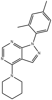 1-(2,4-dimethylphenyl)-4-(piperidin-1-yl)-1H-pyrazolo[3,4-d]pyrimidine Structure