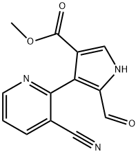 Methyl 4-(3-cyanopyridin-2-yl)-5-formyl-1H-pyrrole-3-carboxylate 구조식 이미지