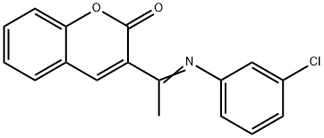 (E)-3-(1-((3-chlorophenyl)imino)ethyl)-2H-chromen-2-one 구조식 이미지