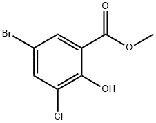 methyl 5-bromo-3-chloro-2-hydroxybenzoate 구조식 이미지