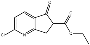 ethyl 2-chloro-5-oxo-6,7-dihydro-5H-cyclopenta[b]pyridine-6-carboxylate Structure