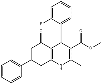 methyl 4-(2-fluorophenyl)-2-methyl-5-oxo-7-phenyl-1,4,5,6,7,8-hexahydroquinoline-3-carboxylate 구조식 이미지