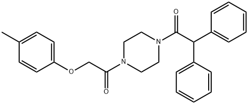 1-(diphenylacetyl)-4-[(4-methylphenoxy)acetyl]piperazine Structure