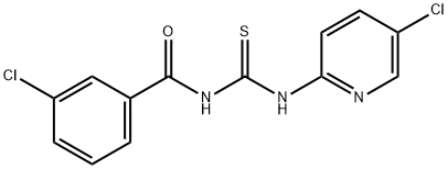 3-chloro-N-[(5-chloropyridin-2-yl)carbamothioyl]benzamide 구조식 이미지