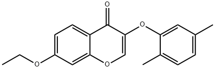 3-(2,5-dimethylphenoxy)-7-ethoxy-4H-chromen-4-one 구조식 이미지