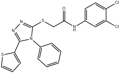 N-(3,4-dichlorophenyl)-2-{[4-phenyl-5-(thiophen-2-yl)-4H-1,2,4-triazol-3-yl]sulfanyl}acetamide Structure