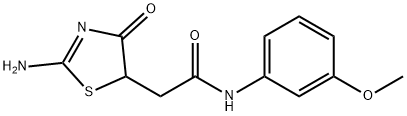 2-(2-imino-4-oxo-1,3-thiazolidin-5-yl)-N-(3-methoxyphenyl)acetamide 구조식 이미지