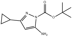 tert-butyl 5-amino-3-cyclopropyl-1H-pyrazole-1-carboxylate 구조식 이미지