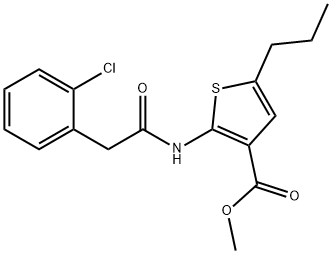 methyl 2-(2-(2-chlorophenyl)acetamido)-5-propylthiophene-3-carboxylate Structure