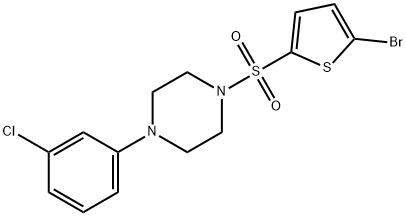 1-[(5-bromothiophen-2-yl)sulfonyl]-4-(3-chlorophenyl)piperazine Structure