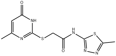 2-[(4-hydroxy-6-methylpyrimidin-2-yl)sulfanyl]-N-(5-methyl-1,3,4-thiadiazol-2-yl)acetamide Structure