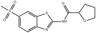 N-[6-(methylsulfonyl)-1,3-benzothiazol-2-yl]tetrahydrofuran-2-carboxamide 구조식 이미지