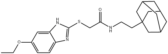 2-[(5-ethoxy-1H-benzimidazol-2-yl)sulfanyl]-N-[2-(tricyclo[3.3.1.1~3,7~]dec-1-yl)ethyl]acetamide Structure