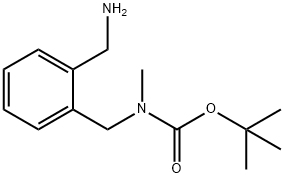 tert-butyl 2-(aminomethyl)benzyl(methyl)carbamate 구조식 이미지