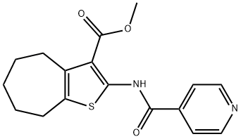 methyl 2-(isonicotinamido)-5,6,7,8-tetrahydro-4H-cyclohepta[b]thiophene-3-carboxylate Structure