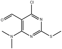 4-Chloro-6-(Dimethylamino)-2-(Methylthio)Pyrimidine-5-Carbaldehyde 구조식 이미지