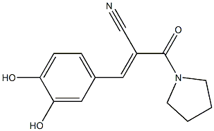 (2E)-3-(3,4-dihydroxyphenyl)-2-(pyrrolidin-1-ylcarbonyl)prop-2-enenitrile 구조식 이미지