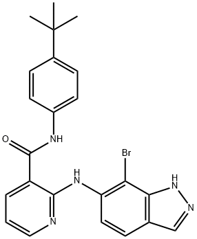 2-((7-Bromo-1H-indazol-6-yl)amino)-N-(4-(tert-Butyl)phenyl)nicotinamide Structure