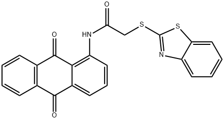 2-(1,3-benzothiazol-2-ylsulfanyl)-N-(9,10-dioxo-9,10-dihydroanthracen-1-yl)acetamide Structure