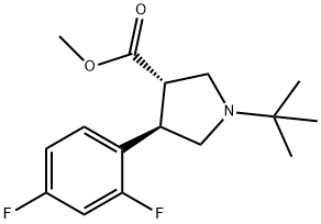 3-피롤리딘카르복실산,4-(2,4-디플루오로페닐)-1-(1,1-디메틸에틸)-,메틸에스테르,(3S,4R)- 구조식 이미지