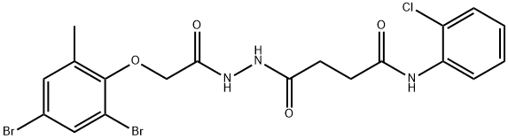 N-(2-chlorophenyl)-4-{2-[(2,4-dibromo-6-methylphenoxy)acetyl]hydrazinyl}-4-oxobutanamide Structure