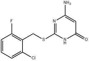 6-amino-2-{[(2-chloro-6-fluorophenyl)methyl]sulfanyl}-3,4-dihydropyrimidin-4-one Structure