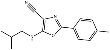 2-(4-methylphenyl)-5-[(2-methylpropyl)amino]-1,3-oxazole-4-carbonitrile 구조식 이미지