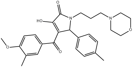 3-hydroxy-4-(4-methoxy-3-methylbenzoyl)-5-(4-methylphenyl)-1-[3-(4-morpholinyl)propyl]-1,5-dihydro-2H-pyrrol-2-one Structure