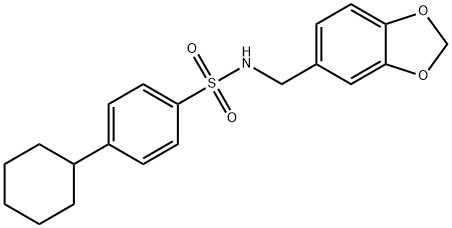 N-(1,3-benzodioxol-5-ylmethyl)-4-cyclohexylbenzenesulfonamide Structure