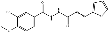 3-bromo-N'-[(2E)-3-(furan-2-yl)prop-2-enoyl]-4-methoxybenzohydrazide 구조식 이미지