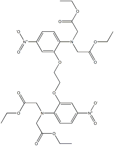 N,N'-[1,2-Ethanediylbis[oxy(4-nitro-2,1-phenylene)]]bis[N-(2-ethoxy-2-oxoethyl)glycine] diethyl ester Structure