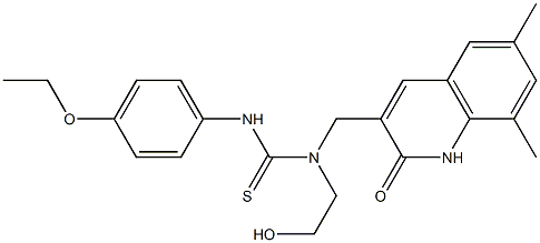 1-((6,8-dimethyl-2-oxo-1,2-dihydroquinolin-3-yl)methyl)-3-(4-ethoxyphenyl)-1-(2-hydroxyethyl)thiourea Structure