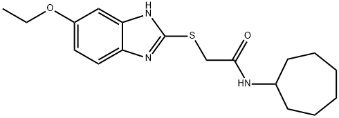 N-cycloheptyl-2-[(5-ethoxy-1H-benzimidazol-2-yl)sulfanyl]acetamide Structure