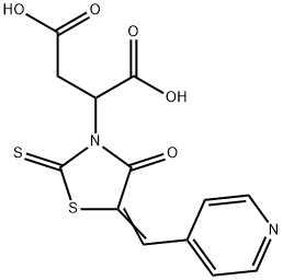 2-[4-oxo-5-(4-pyridinylmethylene)-2-thioxo-1,3-thiazolidin-3-yl]succinic acid 구조식 이미지