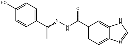 (Z)-N'-(1-(4-hydroxyphenyl)ethylidene)-1H-benzo[d]imidazole-6-carbohydrazide Structure