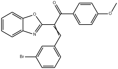 (2Z)-2-(1,3-benzoxazol-2-yl)-3-(3-bromophenyl)-1-(4-methoxyphenyl)prop-2-en-1-one Structure