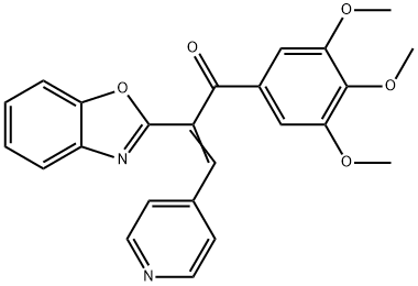 (2E)-2-(1,3-benzoxazol-2-yl)-3-(pyridin-4-yl)-1-(3,4,5-trimethoxyphenyl)prop-2-en-1-one 구조식 이미지