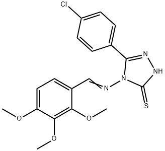 5-(4-chlorophenyl)-4-[(2,3,4-trimethoxybenzylidene)amino]-4H-1,2,4-triazole-3-thiol Structure