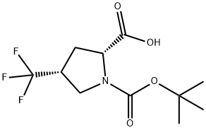 (2R,4R)-1-(tert-butoxycarbonyl)-4-(trifluoromethyl)pyrrolidine-2-carboxylic acid Structure