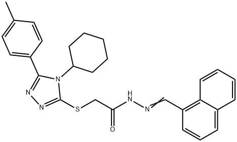 2-{[4-cyclohexyl-5-(4-methylphenyl)-4H-1,2,4-triazol-3-yl]sulfanyl}-N'-[(E)-naphthalen-1-ylmethylidene]acetohydrazide Structure