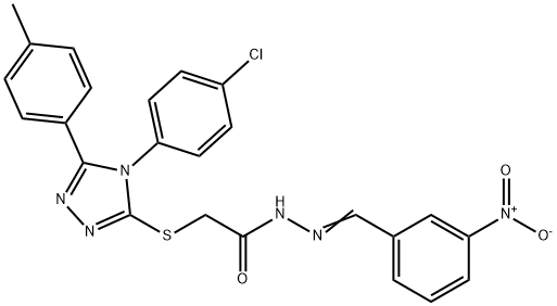 2-{[4-(4-chlorophenyl)-5-(4-methylphenyl)-4H-1,2,4-triazol-3-yl]sulfanyl}-N'-[(E)-(3-nitrophenyl)methylidene]acetohydrazide Structure