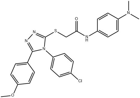 2-{[4-(4-chlorophenyl)-5-(4-methoxyphenyl)-4H-1,2,4-triazol-3-yl]sulfanyl}-N-[4-(dimethylamino)phenyl]acetamide Structure