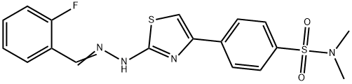4-{2-[(2E)-2-(2-fluorobenzylidene)hydrazinyl]-1,3-thiazol-4-yl}-N,N-dimethylbenzenesulfonamide Structure